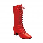 Majorette Stiefel mit Krampen aus Leder in Rot