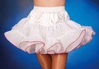 Petticoat, 2-lagig weiß mit farbiger Drahtkante nach Wahl