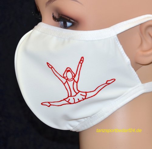 PRIDANCE Mund-Nase-Maske Mariechen, Druckfarbe Glitzerrot für Erwachsene