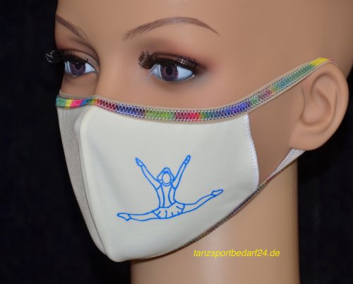 PRIDANCE Mund-Nase-Maske MARIECHEN Druckfarbe Leucht Blau für Kinder